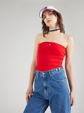 Tommy Jeans Top 'ESSENTIAL' in Rood: voorkant
