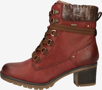 Relife Lace-Up Ankle Boots in Red