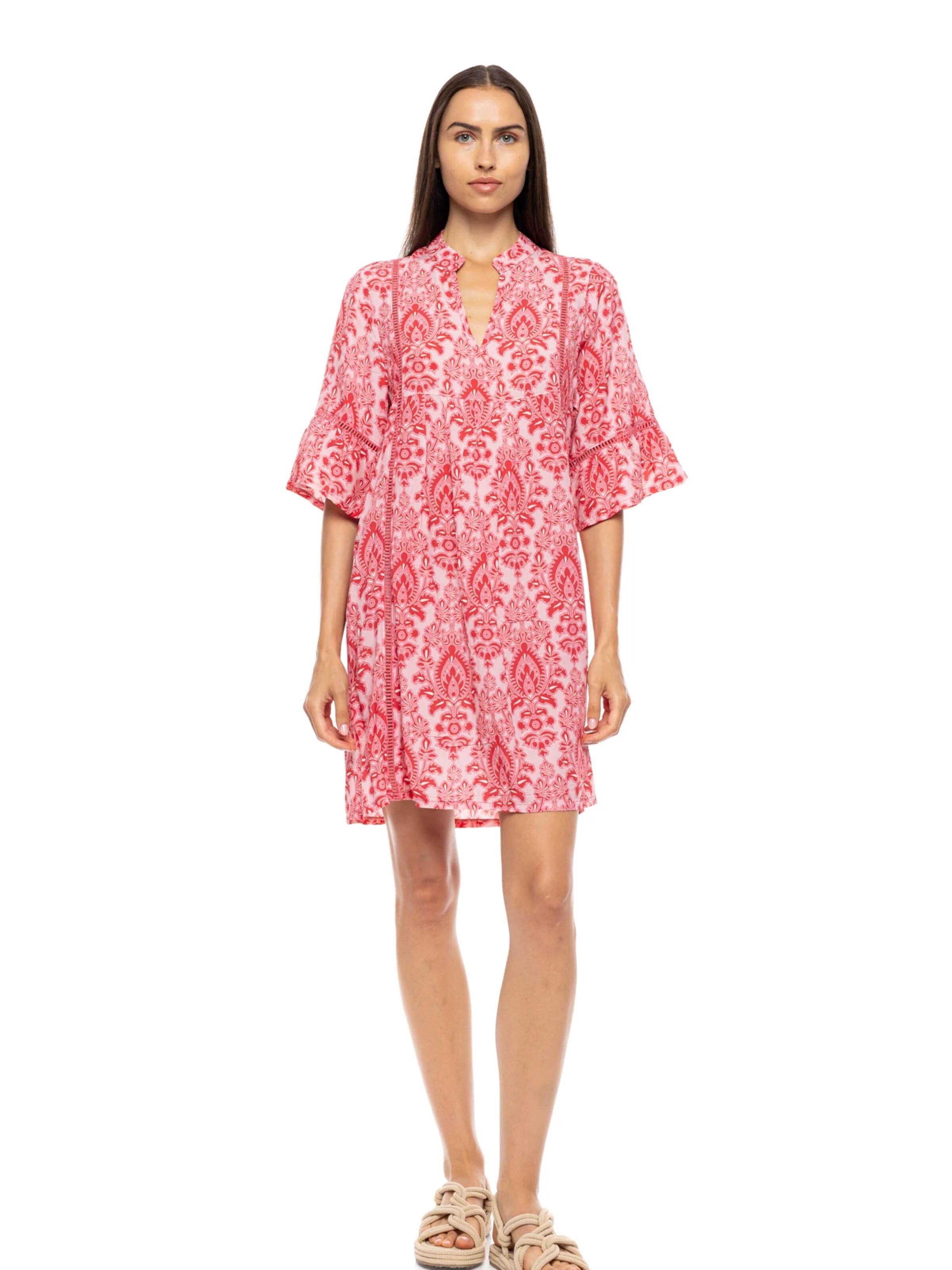 Pink Label - Vestido de verano 'BEACHWEAR RED PAISLEY' en rosa: frente