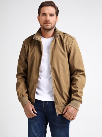 YOUTHUP Between-Season Jacket 'Stehkragen' in Brown: front
