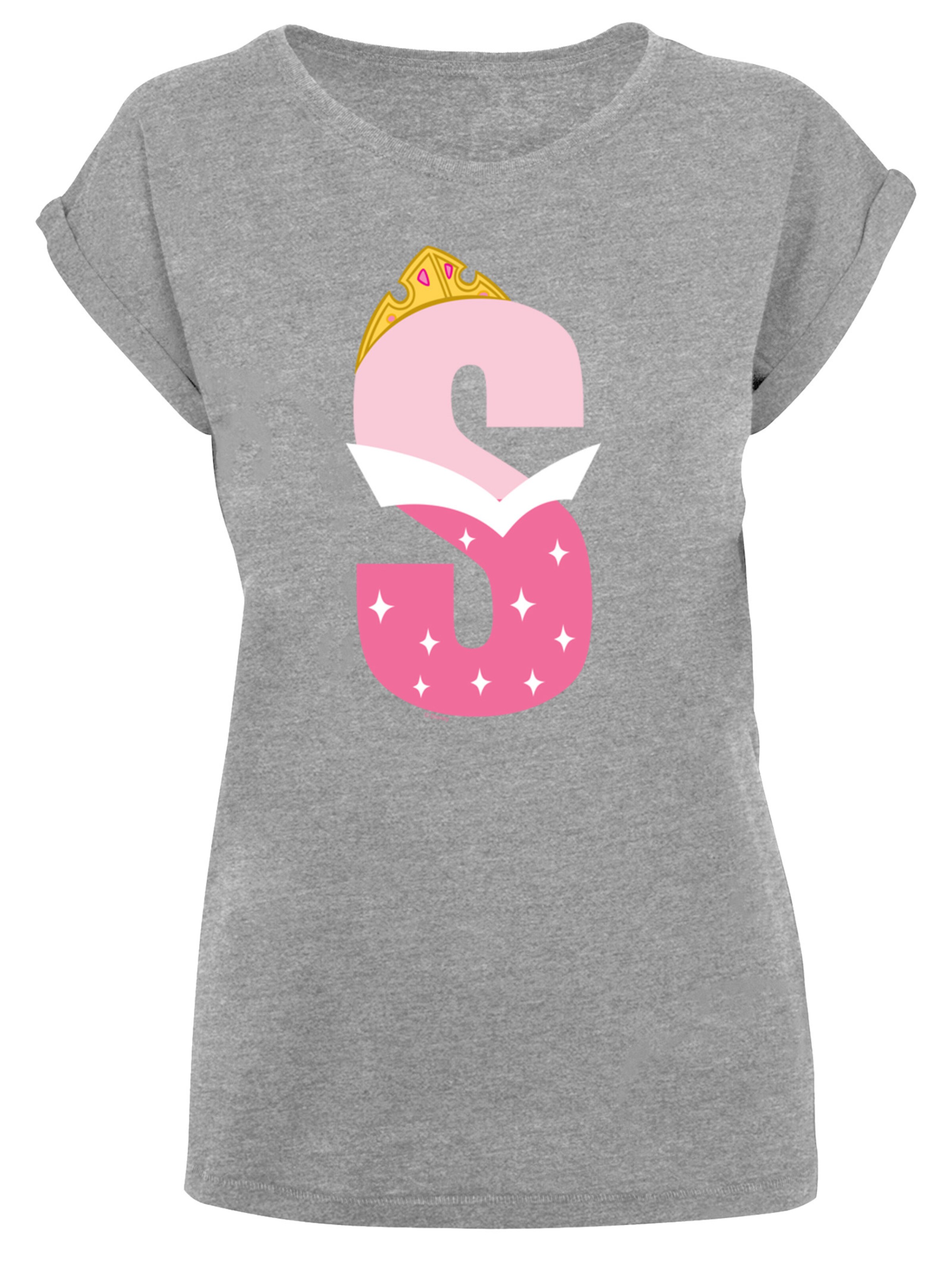 F4NT4STIC Shirt 'Disney Alphabet S Is For Sleeping Beauty' in Grey: front