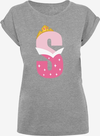 F4NT4STIC Shirt 'Disney Alphabet S Is For Sleeping Beauty' in Grey: front