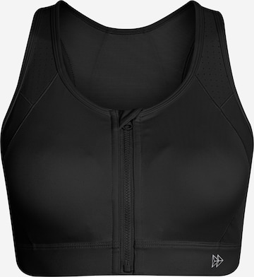 Yvette Sports Bustier Sport bh 'Romy' in Zwart: voorkant