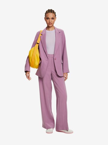 Regular Pantalon à plis ESPRIT en violet