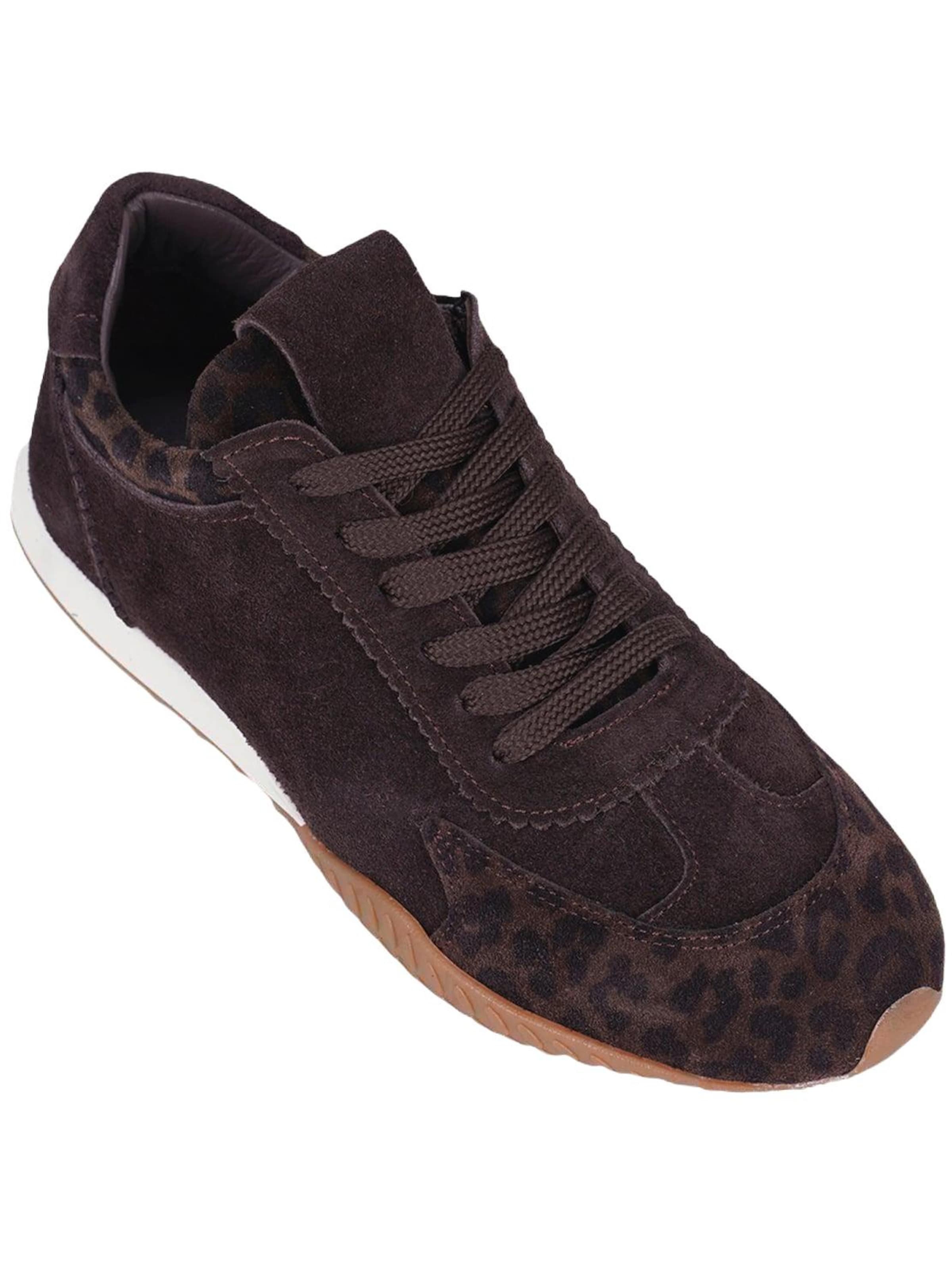 Desa - Zapatillas deportivas bajas 'DESA Damen-Sneaker aus Wildleder mit Leopardenmuster' en marrón