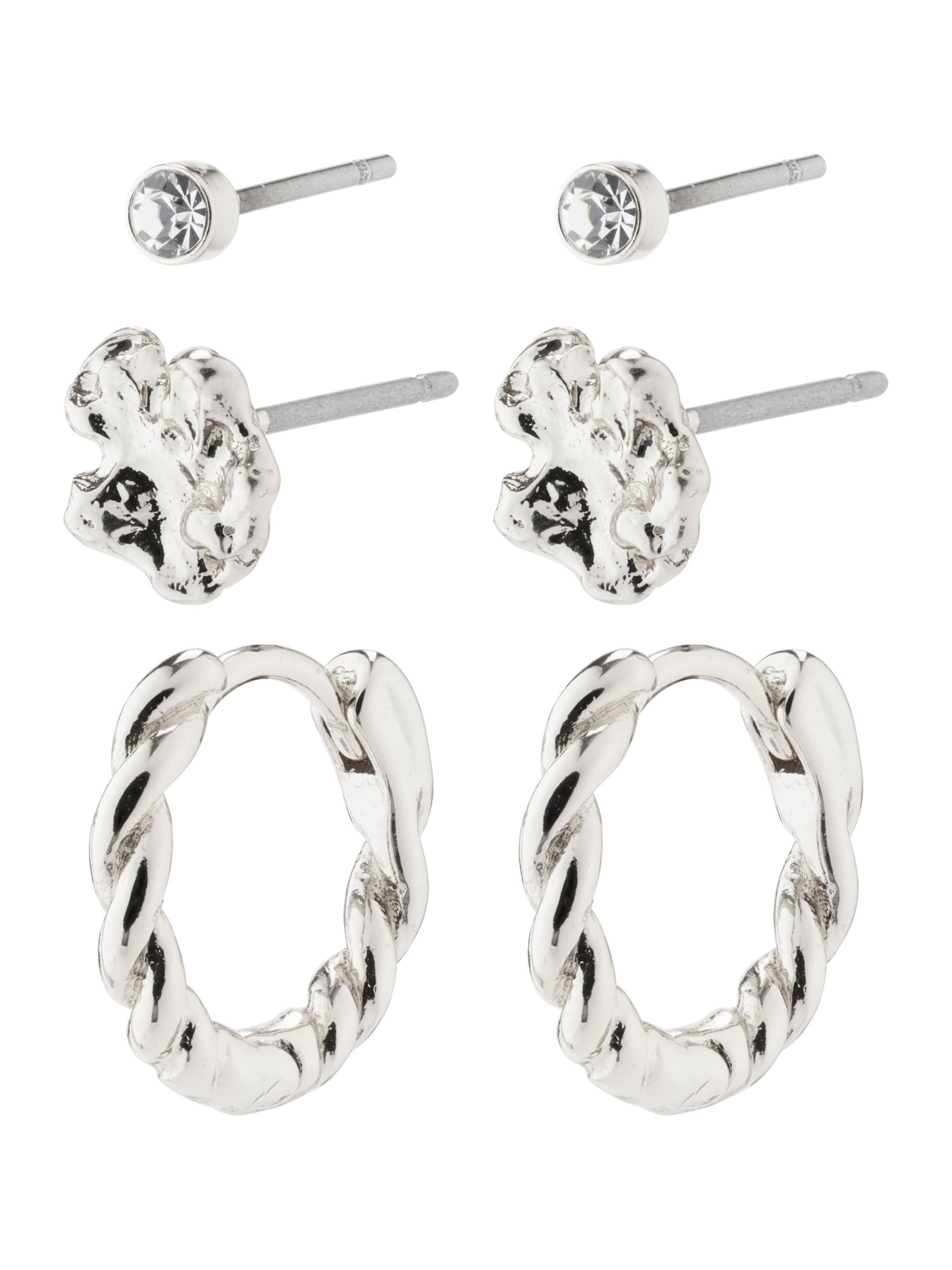 Pilgrim Náušnice 'EMANUELLE' - Strieborná: predná strana