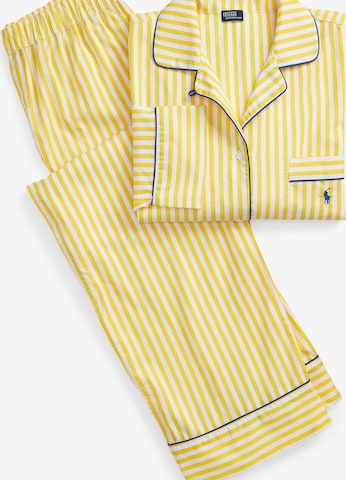 Polo Ralph Lauren Pyjama ' Madison PJ Set - Shirting Stripes ' in Geel: voorkant