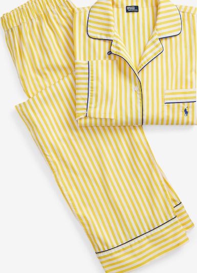 Polo Ralph Lauren Pyjama ' Madison PJ Set - Shirting Stripes ' en bleu marine / jaune / blanc, Vue avec produit