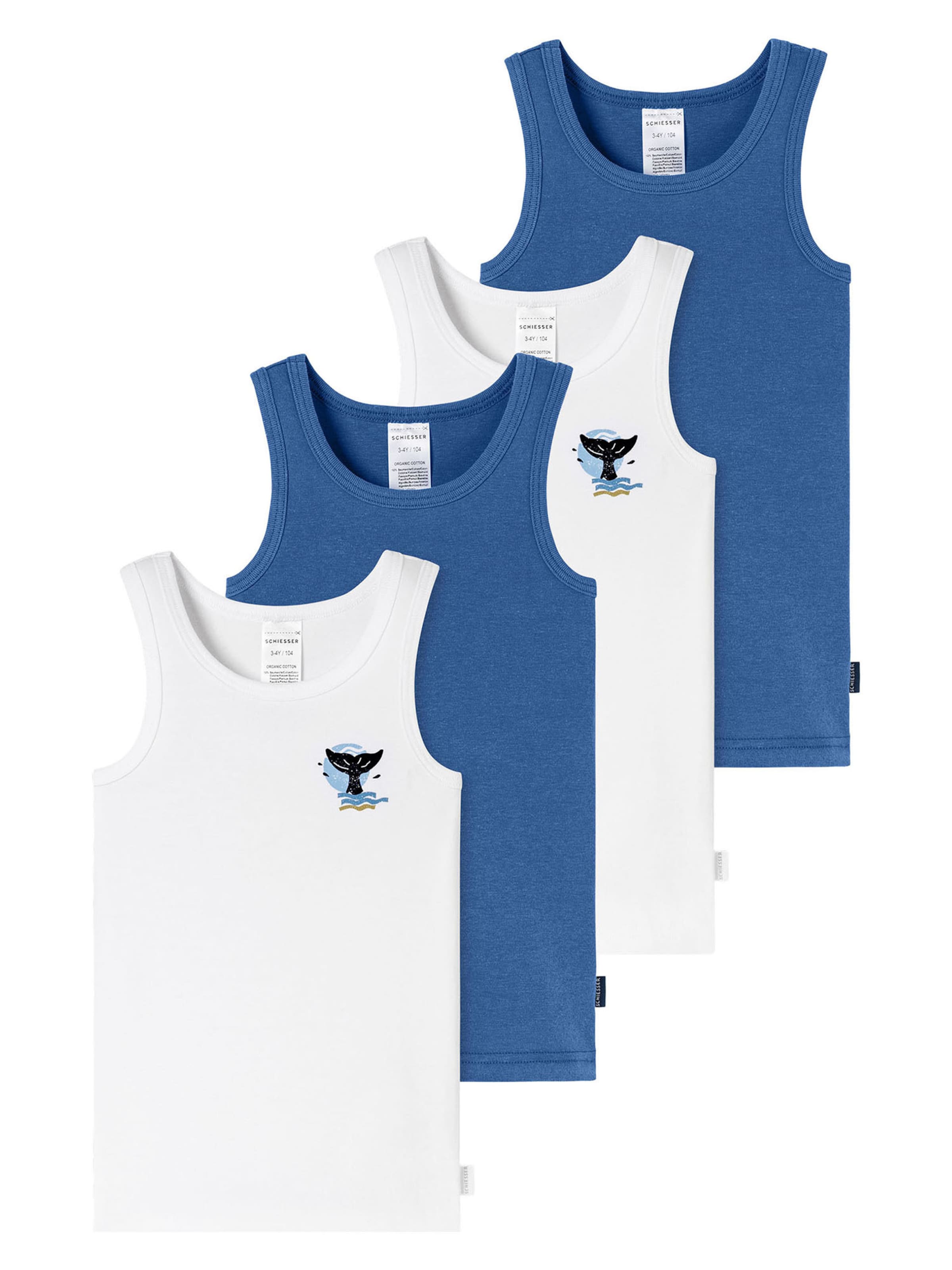 Maillot de corps ' Fine Rib ' SCHIESSER en bleu : devant