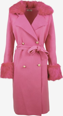 Cappotto di mezza stagione di Influencer in rosa: frontale