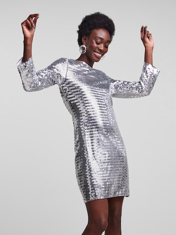 Y.A.S Cocktail Dress 'Roaring' in Silver: front