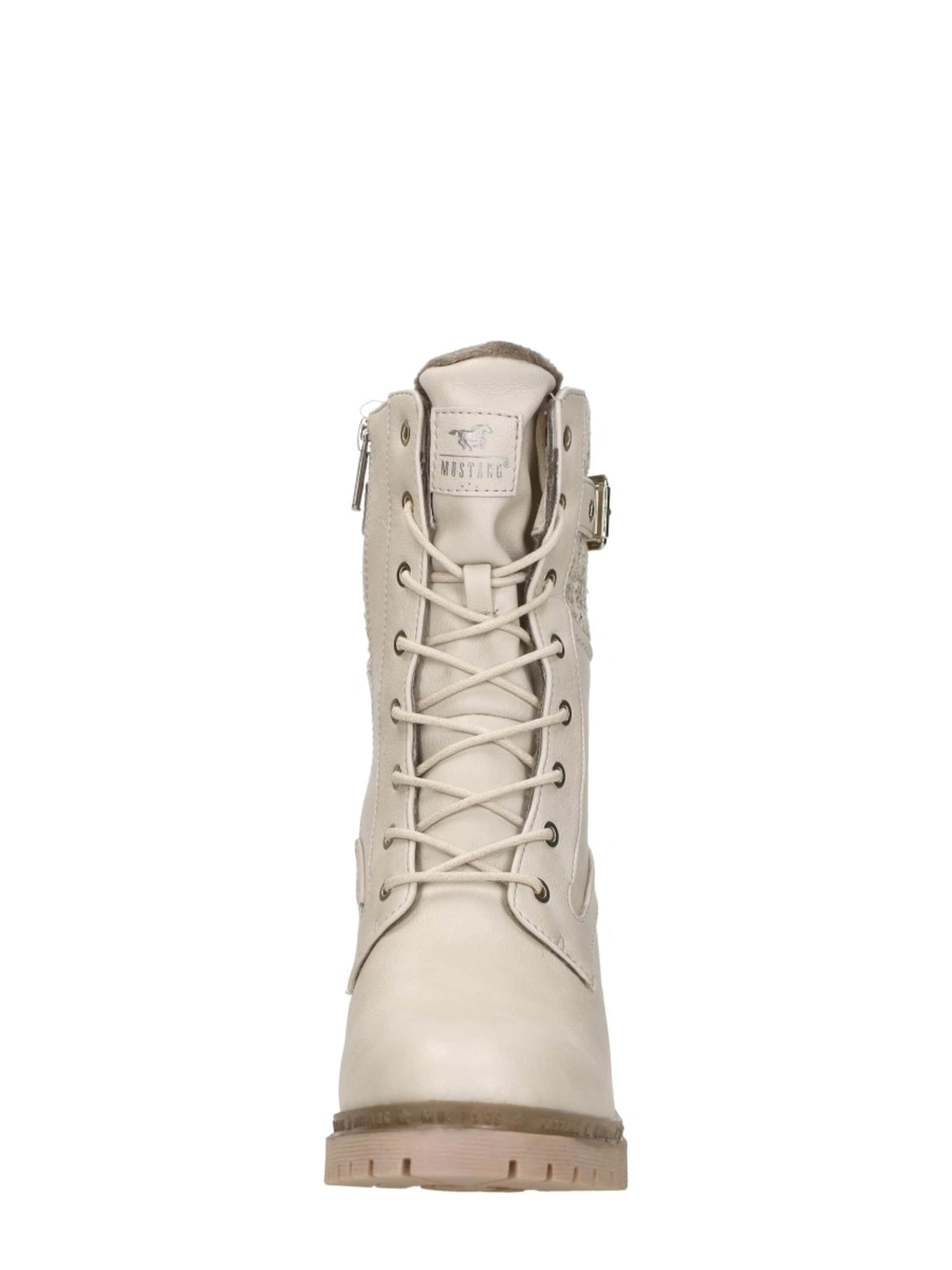 Bottines à lacets 'Veterschoenen Hak' MUSTANG en blanc