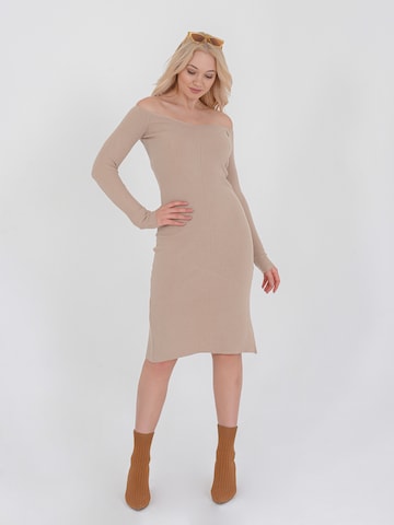 FRESHLIONS Knitted dress 'Henna' in Beige