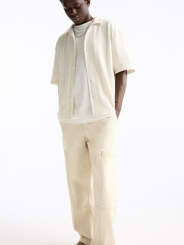Pull&Bear Comfort Fit Hemd in Beige