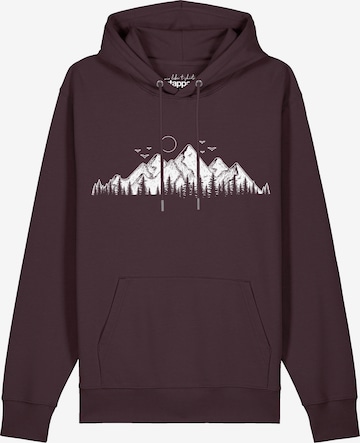 Felpa 'Mountains' di Watapparel in rosso: frontale