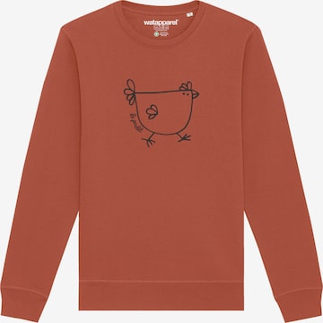 Sweat-shirt ' Le poulet - das Huhn ' Watapparel en marron : devant