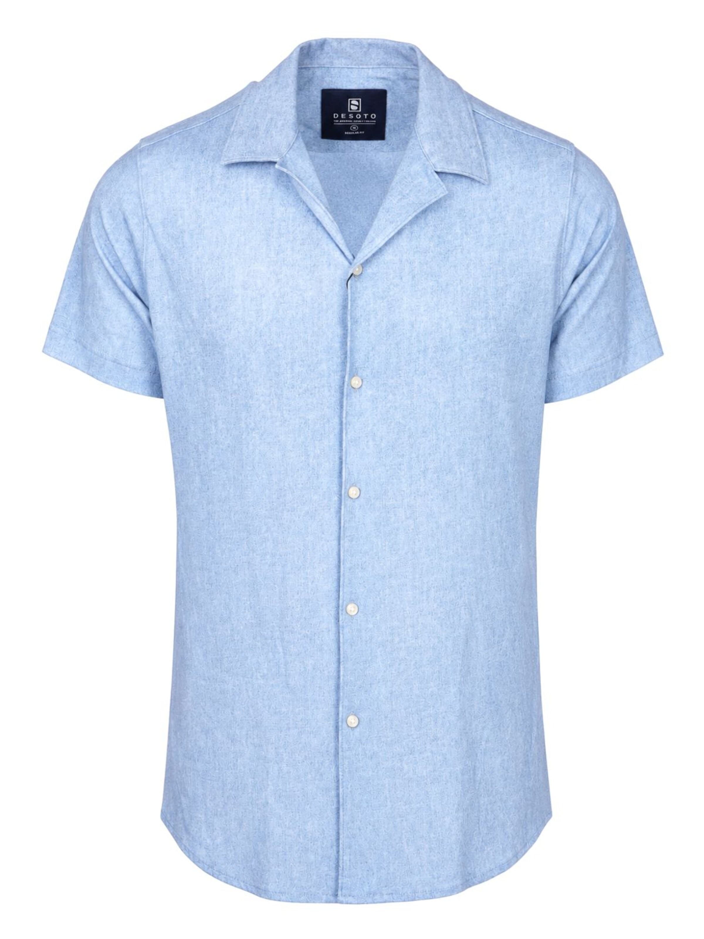 DESOTO Slim fit Button Up Shirt in Blue: front