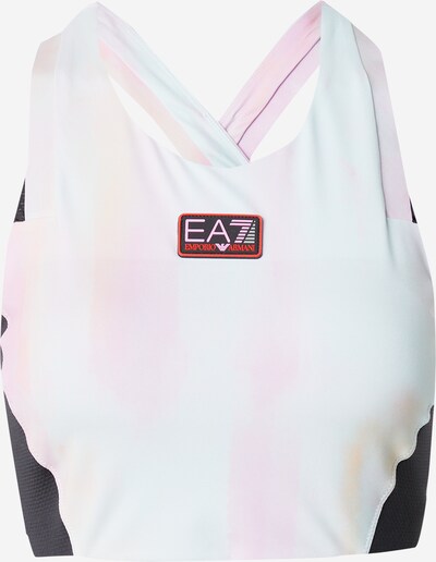 Sportinė liemenėlė iš EA7 Emporio Armani, spalva – šviesiai mėlyna / rožių spalva / raudona / juoda, Prekių apžvalga