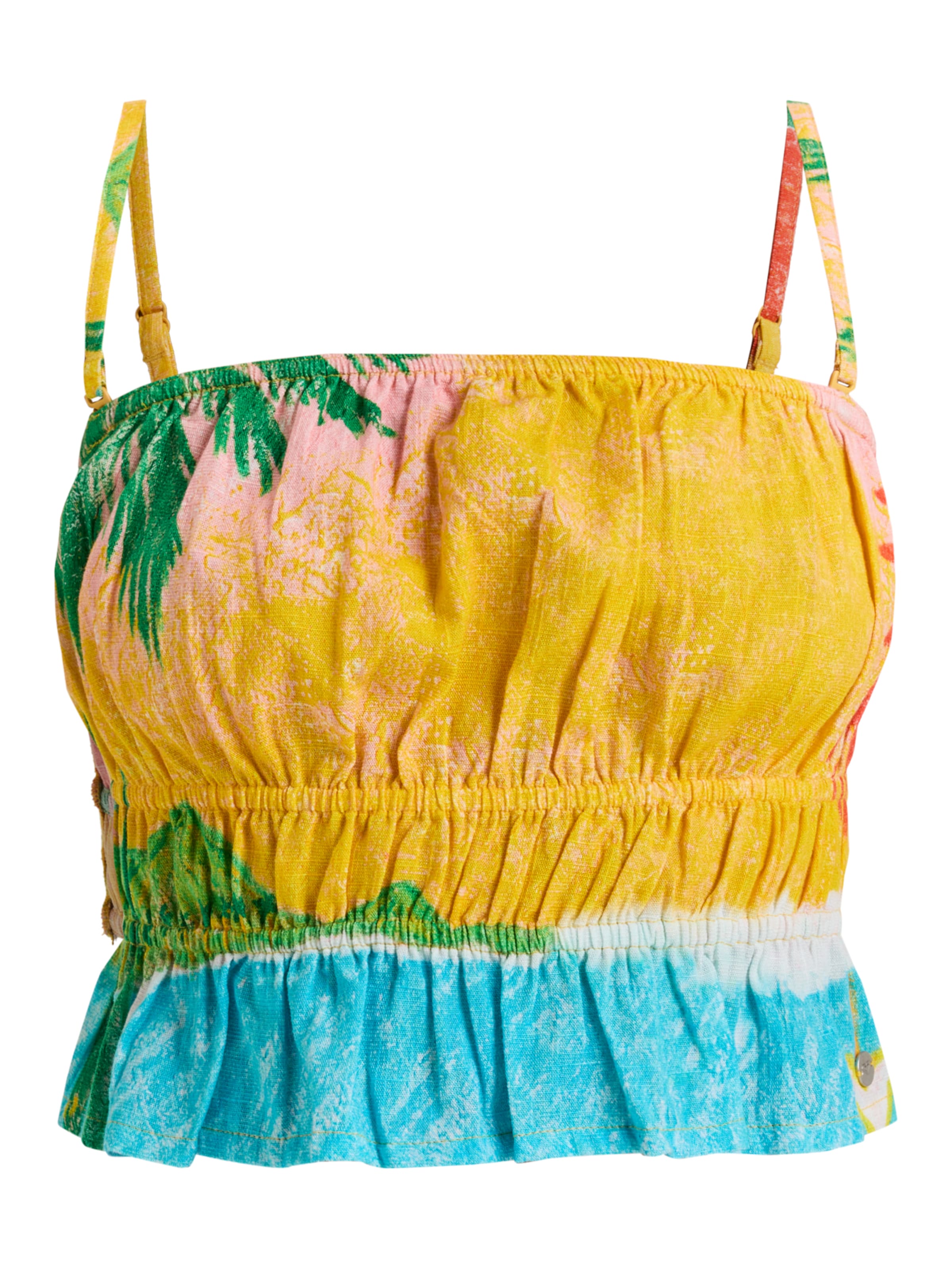 ROXY Top 'Atlas Palmy Daze' in Geel: voorkant