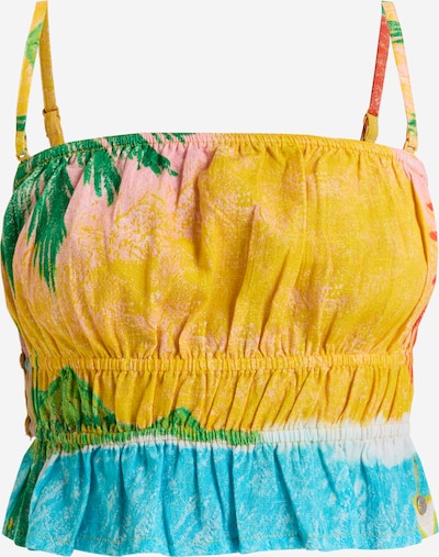 ROXY Top 'Atlas Palmy Daze' in L in azur / curry / grün / puder, Produktansicht