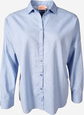 LIKS. Munich - Blusa 'Bluse aus Leinen - Baumwolle - GloriaC' en azul: frente
