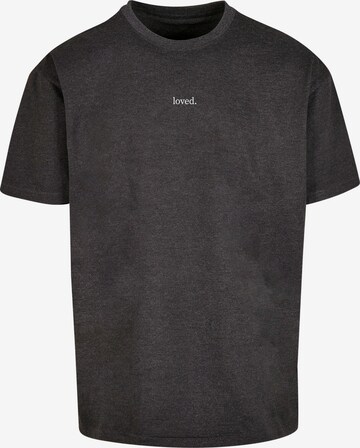 Merchcode Shirt ' Love Heavy Oversized Tee ' in Grijs: voorkant