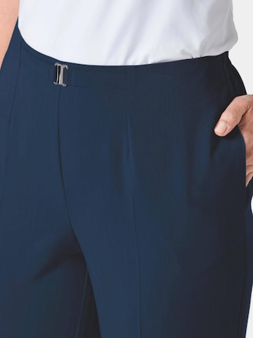 Goldner Regular Pleated Pants 'Martha' in Blue