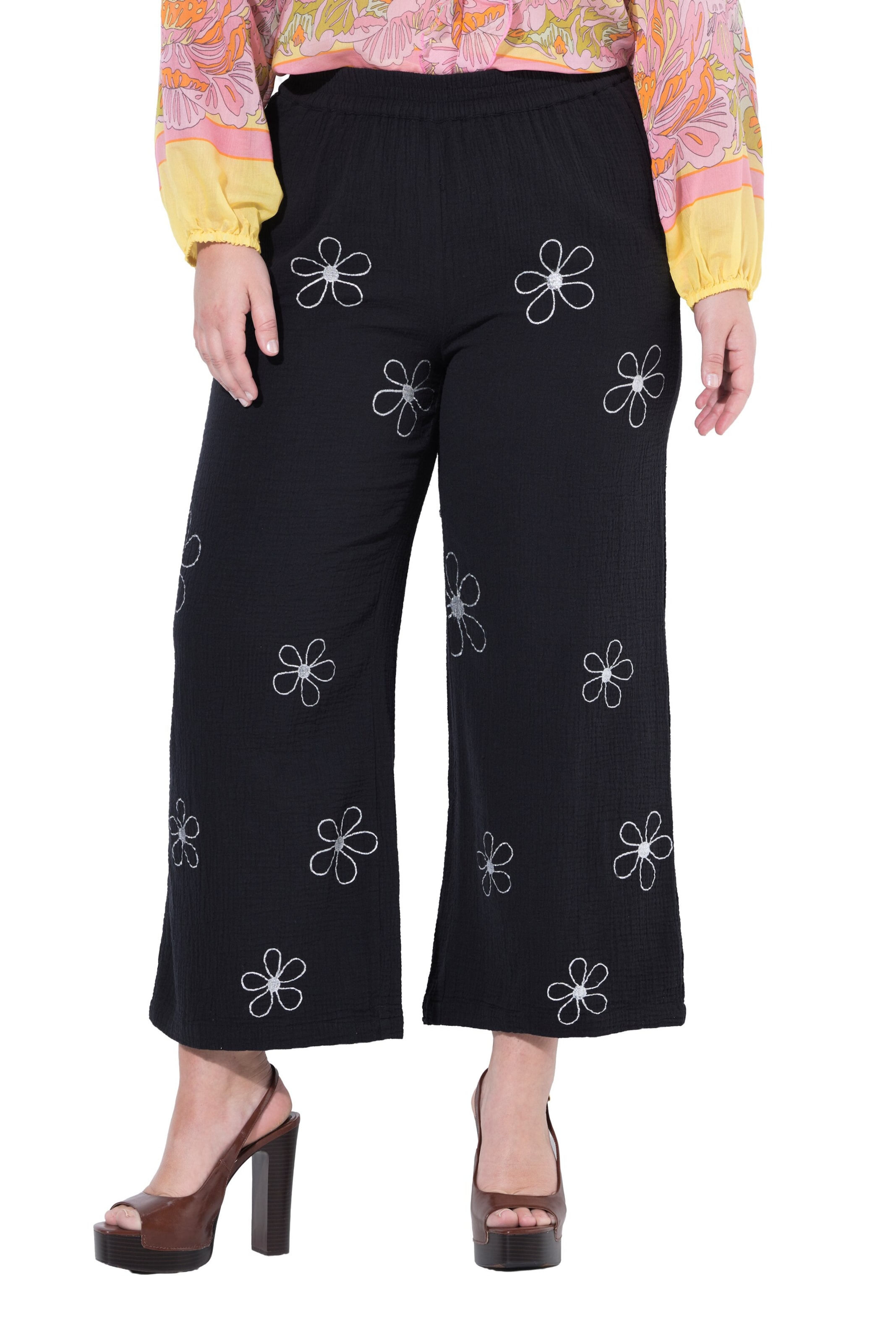 MIAMODA Wide Leg Hose in Schwarz: Vorderseite