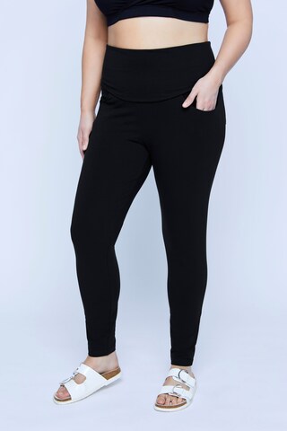 Ulla Popken Skinny Ulla Popken Damen große Größen Leggings 797183  (GOTS) in Blau: predná strana