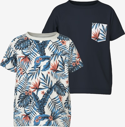 NAME IT Shirt 'VALMAS' in de kleur Navy / Azuur / Zalm roze / Wit, Productweergave