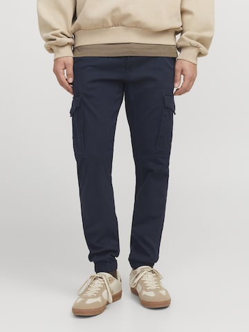 JACK & JONES Tapered Cargobukser 'JJIPAUL JJFLAKE' i blå: forside