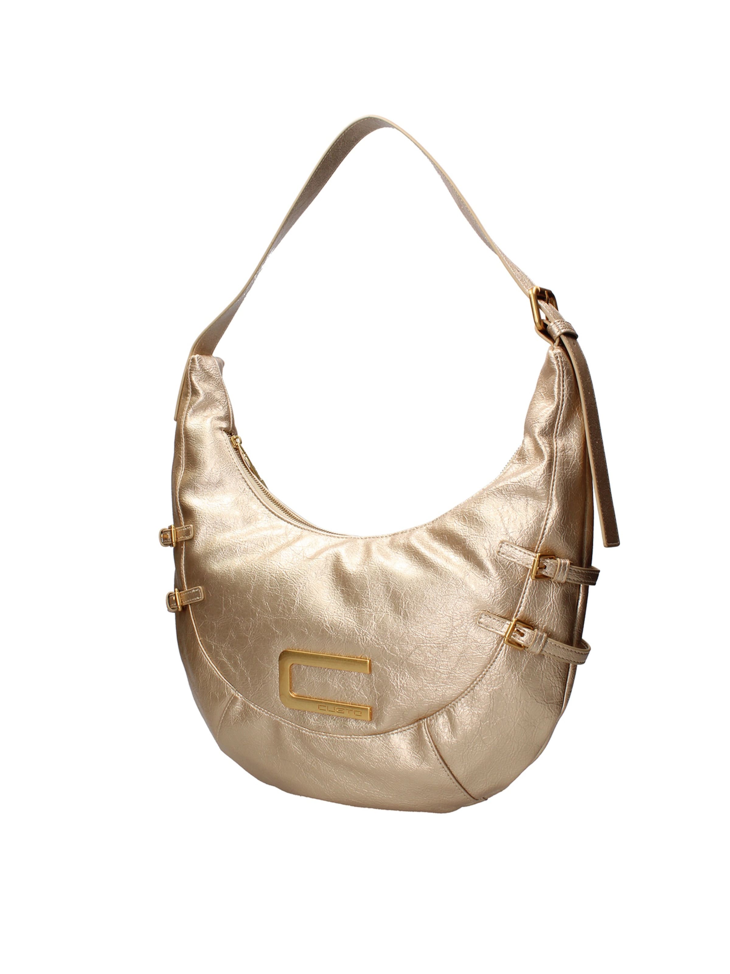 Borsa a spalla di Custo Barcelona in oro: frontale