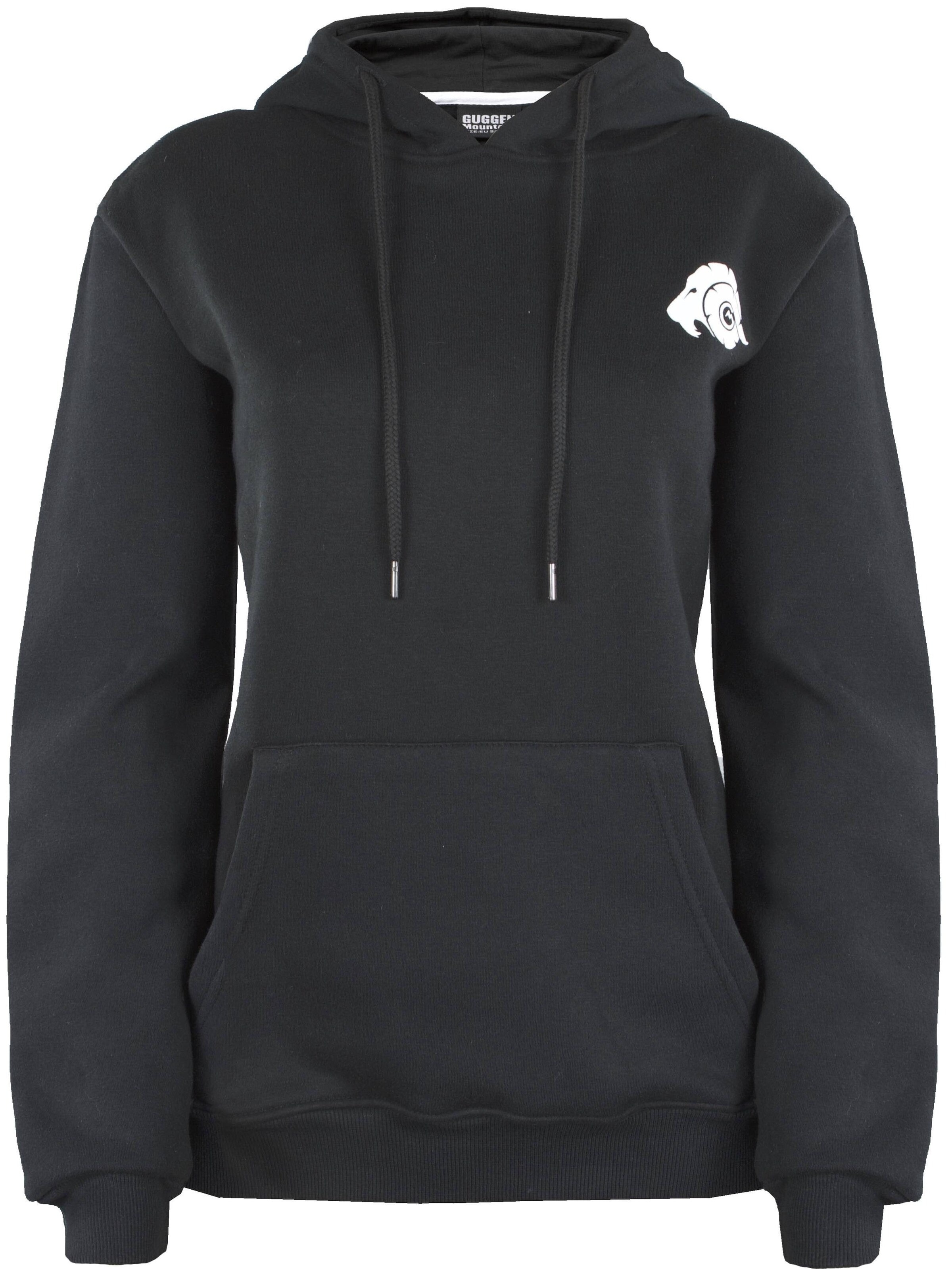 Guggen Mountain Sweatshirt 'Kapuzenpullover HW08 Fleece Hoodie' in Black: front