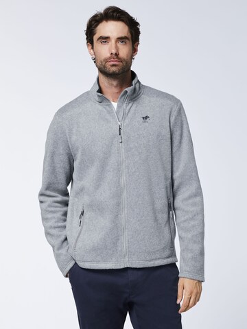 Polo Sylt Fleece Jacket in Grey: front