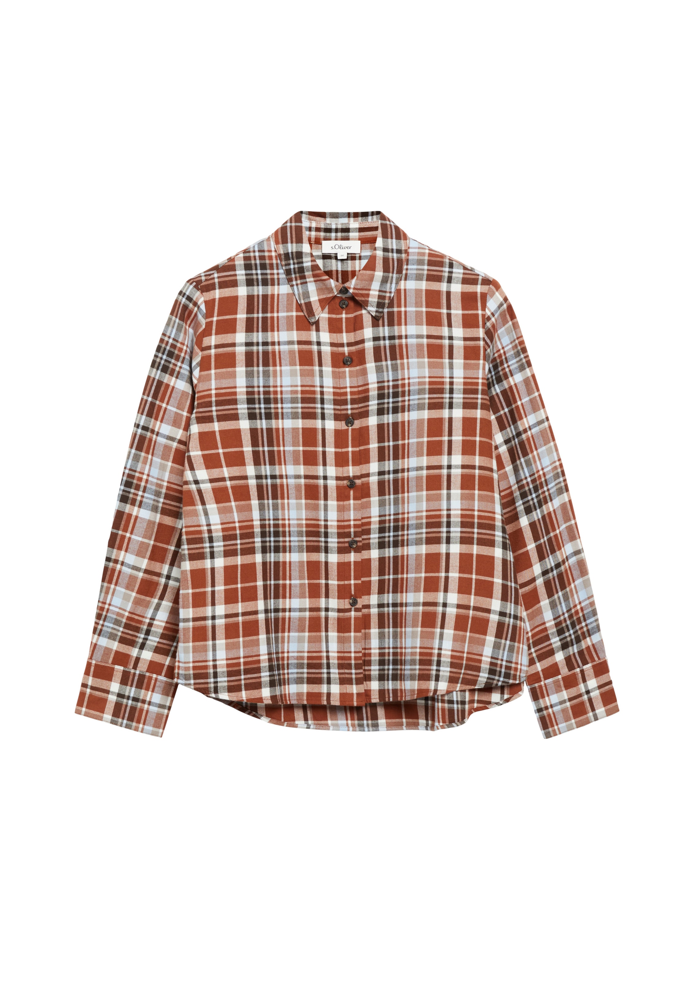 s.Oliver Bluse in XXS in rostbraun / hellbraun / dunkelbraun / weiß, Produktansicht