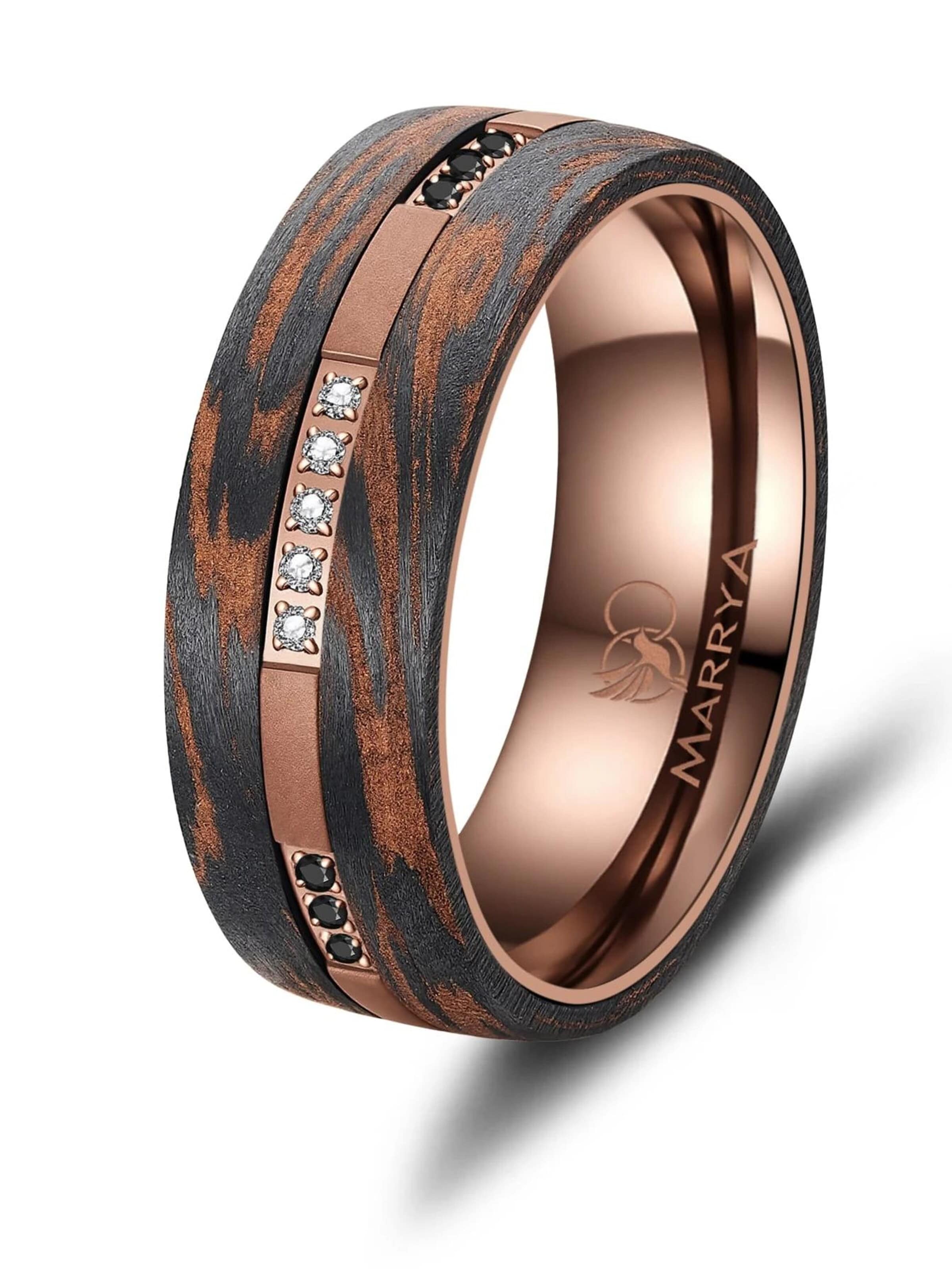 MARRYA Ring 'MARRYA Ehering CB-08 Carbon-Bronze' in Brown: front