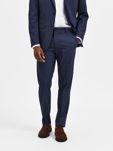 Coupe slim Pantalon à plis SELECTED HOMME en bleu : devant