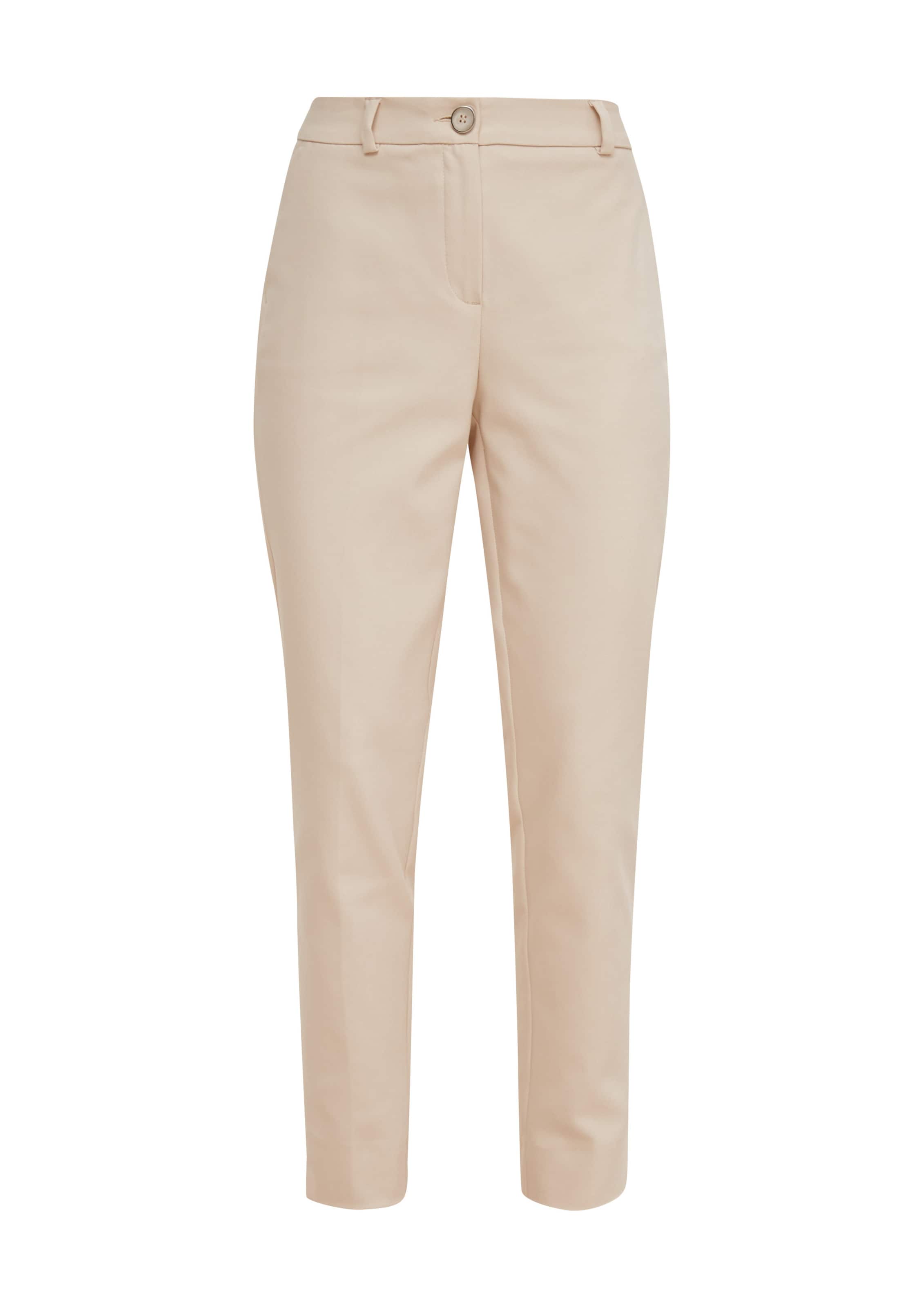 COMMA Tapered Pleated Pants in Beige: front