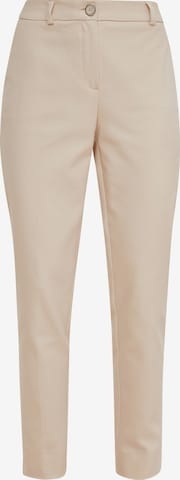 COMMA Tapered Trousers with creases in Beige: front