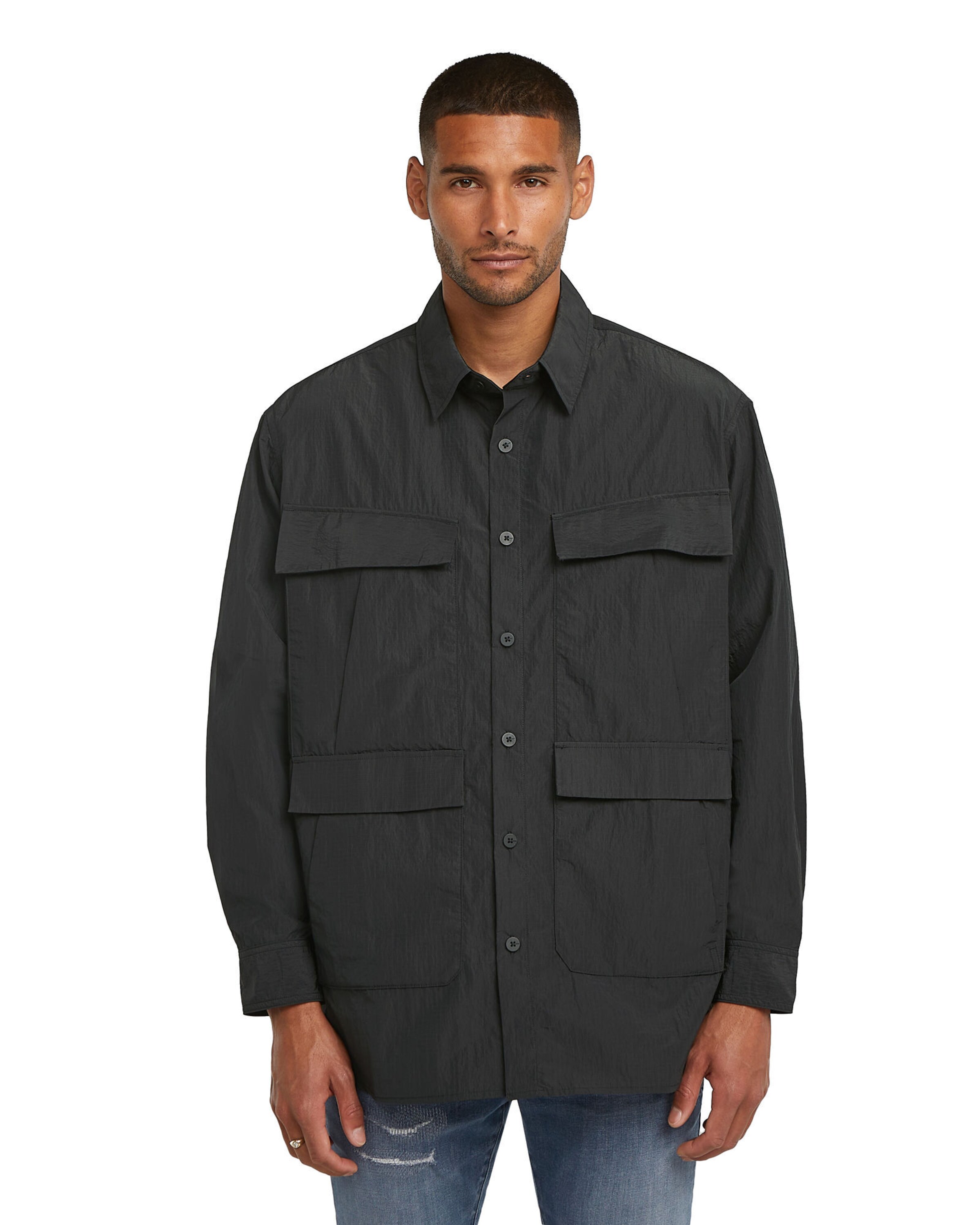 G-STAR Comfort fit Button Up Shirt in Black: front