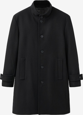MANGO MAN Between-Seasons Coat 'Funnel' in Black: front
