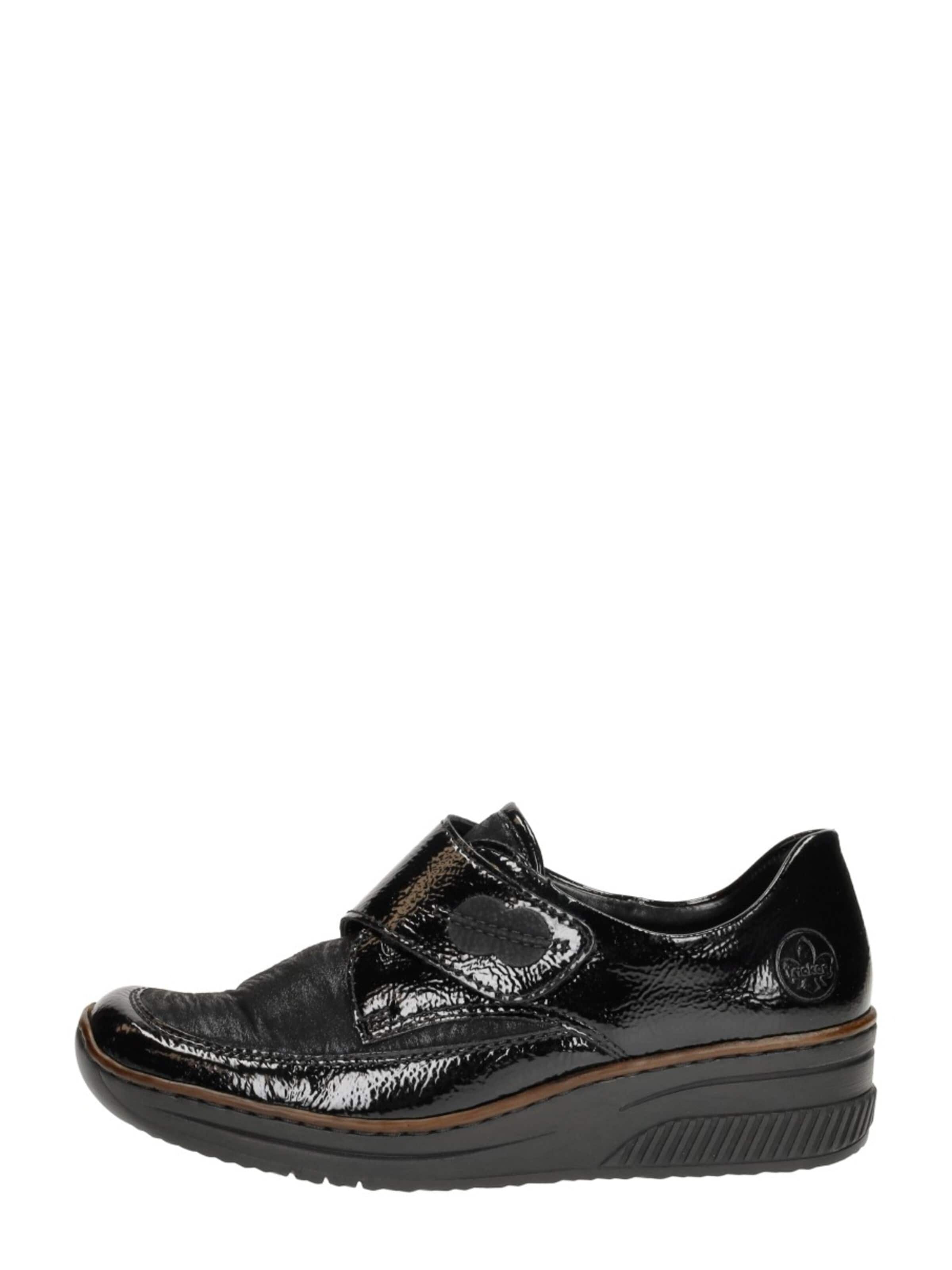 Rieker Slip-ons 'Klittenband' in Black: front