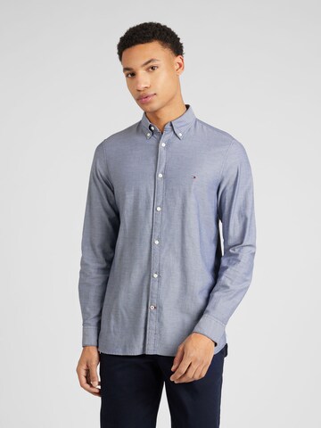 TOMMY HILFIGER - Regular Fit Camisa 'Flex' em azul: frente