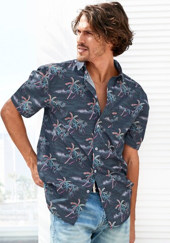 BEACH TIME Regular fit Button Up Shirt in Blue
