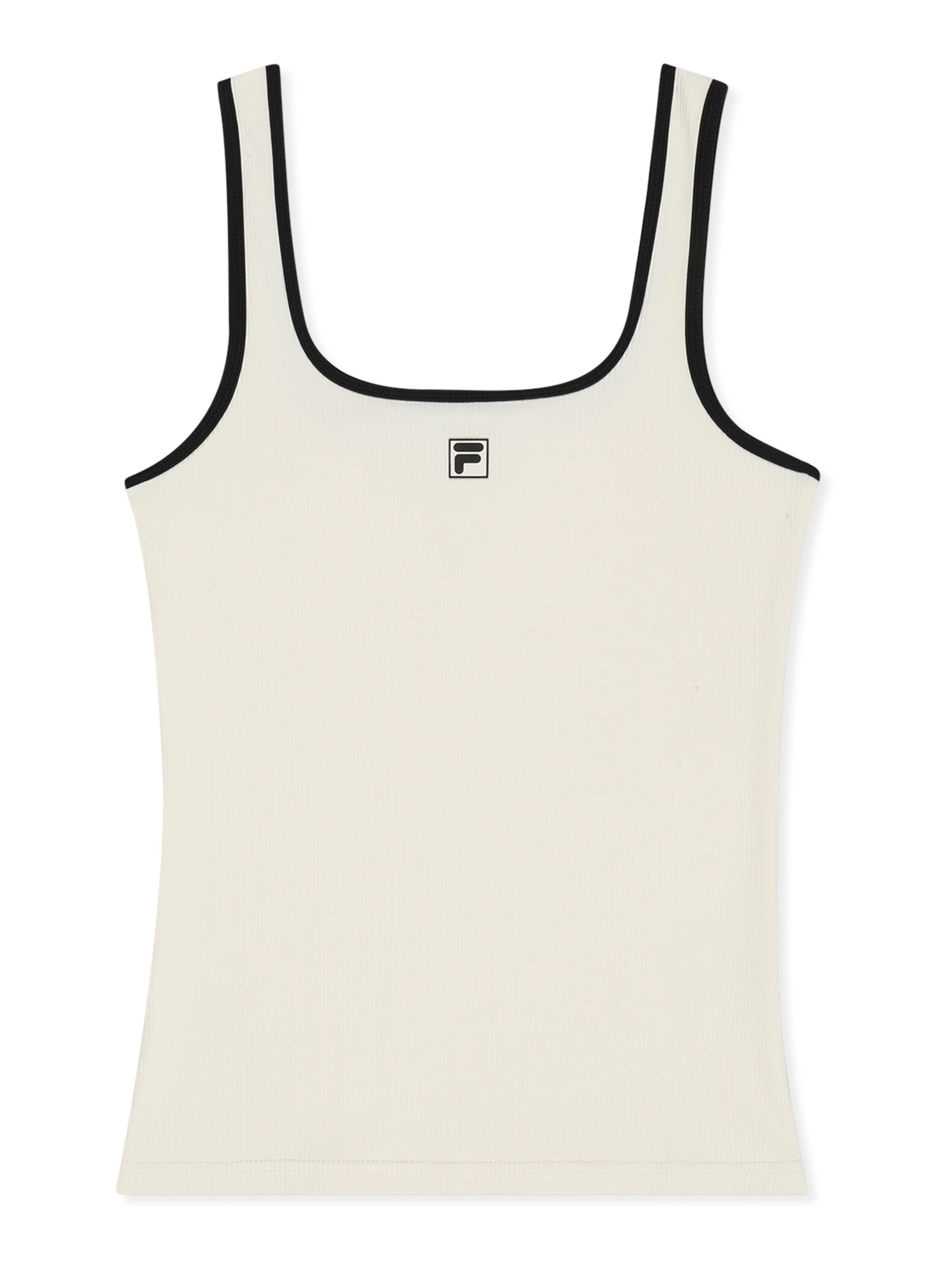 FILA - Top 'MAIANO slim logo rib tank top' en blanco: frente