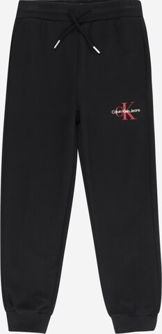 Calvin Klein Jeans Tapered Broek in Zwart: voorkant