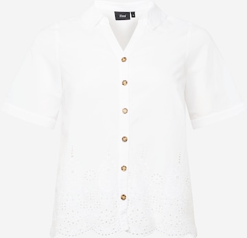 Zizzi Blouse 'MAGNES' in Wit: voorkant