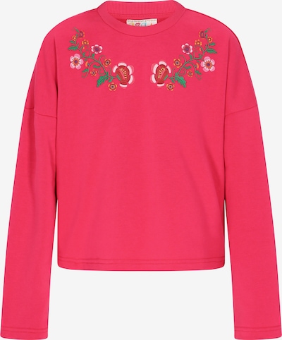 IZIA Sweater majica 'Boho' u kraljevski zelena / narančasta / fuksija / lubenica roza, Pregled proizvoda