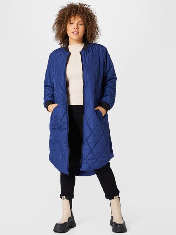ONLY Carmakoma Between-Season Jacket 'Carrot' in Blue: front