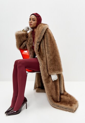 CESARE GASPARI Winter Coat 'Desert Mirage' in Brown